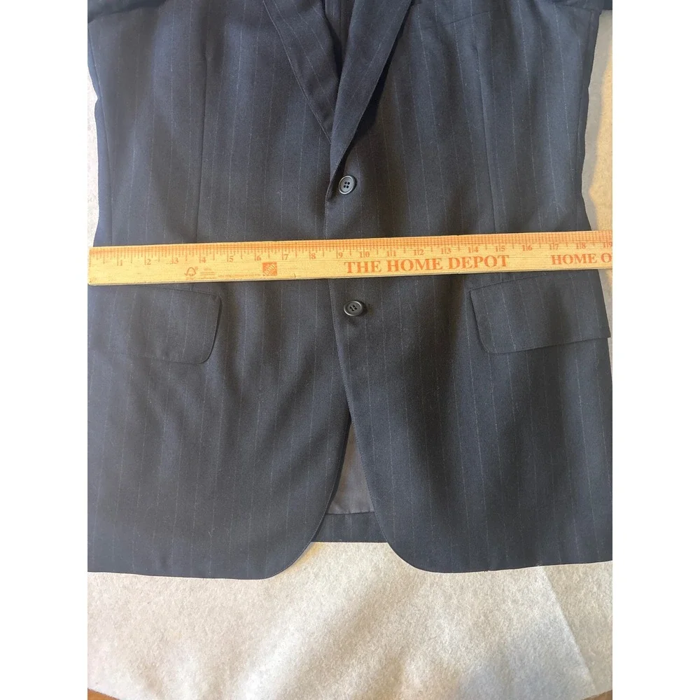Paul Stuart Southwick Blazer Mens Navy Pinstripe Wool 2 Button Sport Coat sz 38